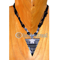 Necklaces, Handmade From Glassbead, Shell And Catton String.
