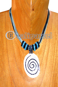 Necklaces, Handmade From Shell, Spiral, Glass Beads And Cotton String