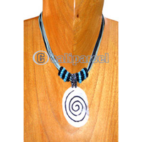 Necklaces, Handmade From Shell, Spiral, Glass Beads And Cotton String