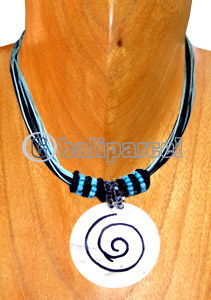 Necklaces, Handmade From Shell, Spiral, Glass Beads And Cotton String