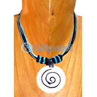 Necklaces, Handmade From Shell, Spiral, Glass Beads And Cotton String