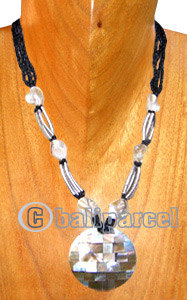 Necklaces, Handmade From Resin Inlaid With Shell And Glass Beads.