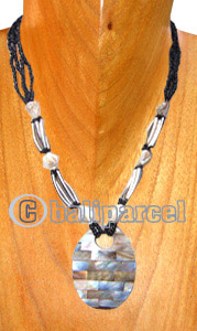 Necklaces, Handmade From Resin Inlaid With Shell And Glass Beads.