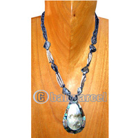 Necklaces, Handmade From Resin Inlaid With Shell And Glass Beads.