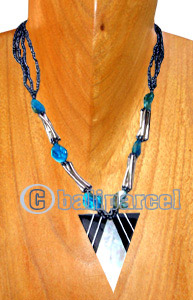 Necklaces, Handmade From Resin Inlaid With Shell And Glass Beads.