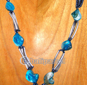 Necklaces, Handmade From Resin Inlaid With Shell And Glass Beads.