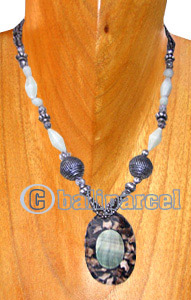 Necklaces, Handmade From Resin Inlaid With Shell And Glass Beads.
