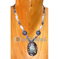 Necklaces, Handmade From Resin Inlaid With Shell And Glass Beads.