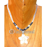 Necklaces, Handmade From Glassbead, Shell And Catton String.