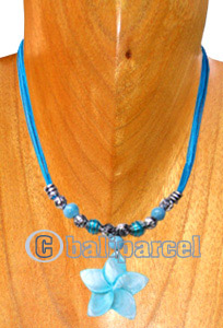 Necklaces, Handmade From Glassbead, Shell And Catton String.
