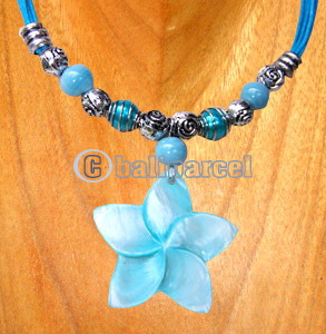Necklaces, Handmade From Glassbead, Shell And Catton String.