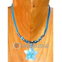 Necklaces, Handmade From Glassbead, Shell And Catton String.