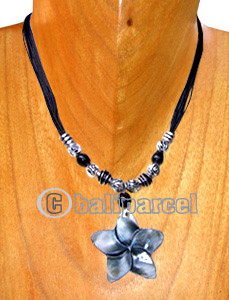 Necklaces, Handmade From Glassbead, Shell And Catton String.