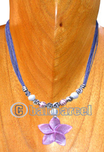 Necklaces, Handmade From Glassbead, Shell And Catton String.
