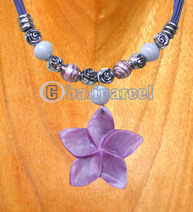 Necklaces, Handmade From Glassbead, Shell And Catton String.