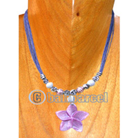 Necklaces, Handmade From Glassbead, Shell And Catton String.