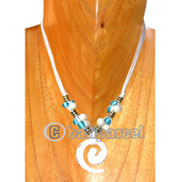 Necklaces, Handmade From Shell, Spiral, Glass Beads And Cotton String