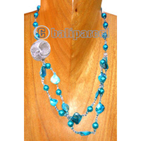 Necklaces, Handmade From Glassbead And Shell.