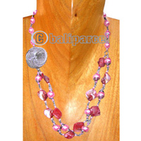 Necklaces, Handmade From Glassbead And Shell.