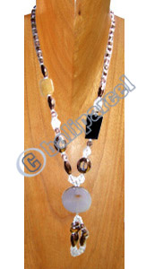 Necklaces, Handmade From Resin And Glassbead.