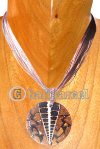 Necklaces, Handmade From Resin Inlaid With Shell.