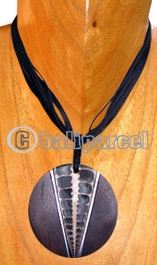 Necklaces, Handmade From Sono Wood Inlaid With Shell.