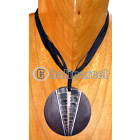Necklaces, Handmade From Sono Wood Inlaid With Shell.