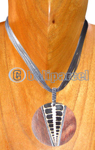 Necklaces, Handmade From Sono Wood Inlaid With Shell.