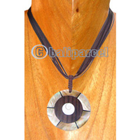 Necklaces, Handmade From Sono Wood Inlaid With Shell.