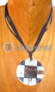 Necklaces, Handmade From Resin Inlaid With Shell.