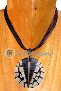 Necklaces, Handmade From Resin Inlaid With Shell.