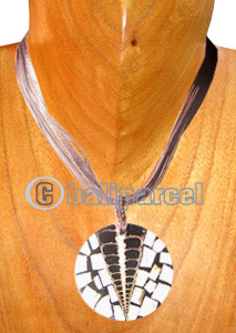 Necklaces, Handmade From Resin Inlaid With Shell.