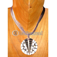 Necklaces, Handmade From Resin Inlaid With Shell.
