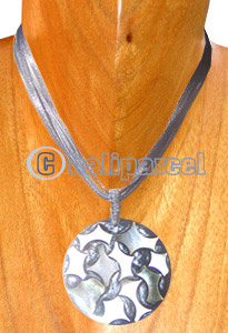 Necklaces, Handmade From Resin Inlaid With Shell.