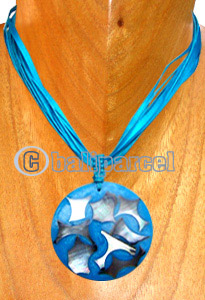 Necklaces, Handmade From Resin Inlaid With Shell.