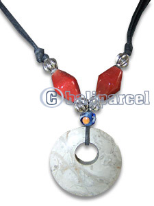 Necklaces, Handmade From Stone And Resin