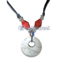 Necklaces, Handmade From Stone And Resin