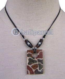 Necklaces, Handmade From Bone And Stone.