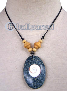 Necklaces, Handmade From Resin Inlaid With Shell & Shiva Eye, Wooden Beads
