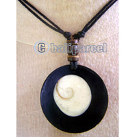 Necklaces, Handmade From Resin Inlaid With Shell & Shiva Eye, Wooden Beads.