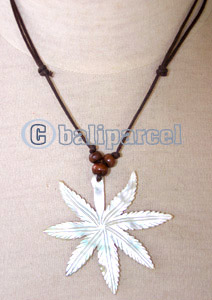 Necklaces, Handmade From Shell, Wooden Beads And Cotton String.