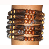 Bracelet, Handmade From Sono And Coconut Wood And Wooden Beads.