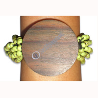 Bracelet, Handmade From Sono Wood And Glass Beads.