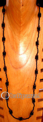Necklace, Handmade From Wooden & Glass Beads, And Sono Wood.