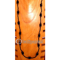 Necklace, Handmade From Wooden & Glass Beads, And Sono Wood.