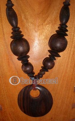 Necklace, Handmade From Sono Wood And Wooden Beads.