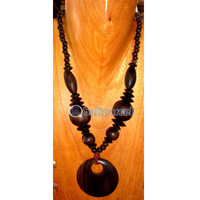 Necklace, Handmade From Sono Wood And Wooden Beads.