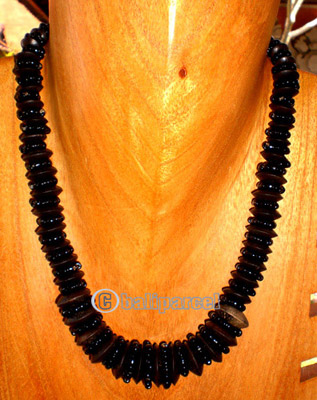 Necklace, Handmade From Glass Beads And Sono Wood
