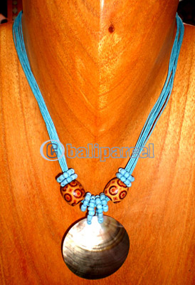 Necklace, Handmade From Glass Beads And Shell