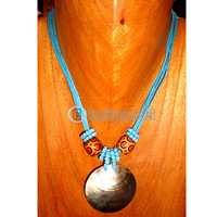 Necklace, Handmade From Glass Beads And Shell
